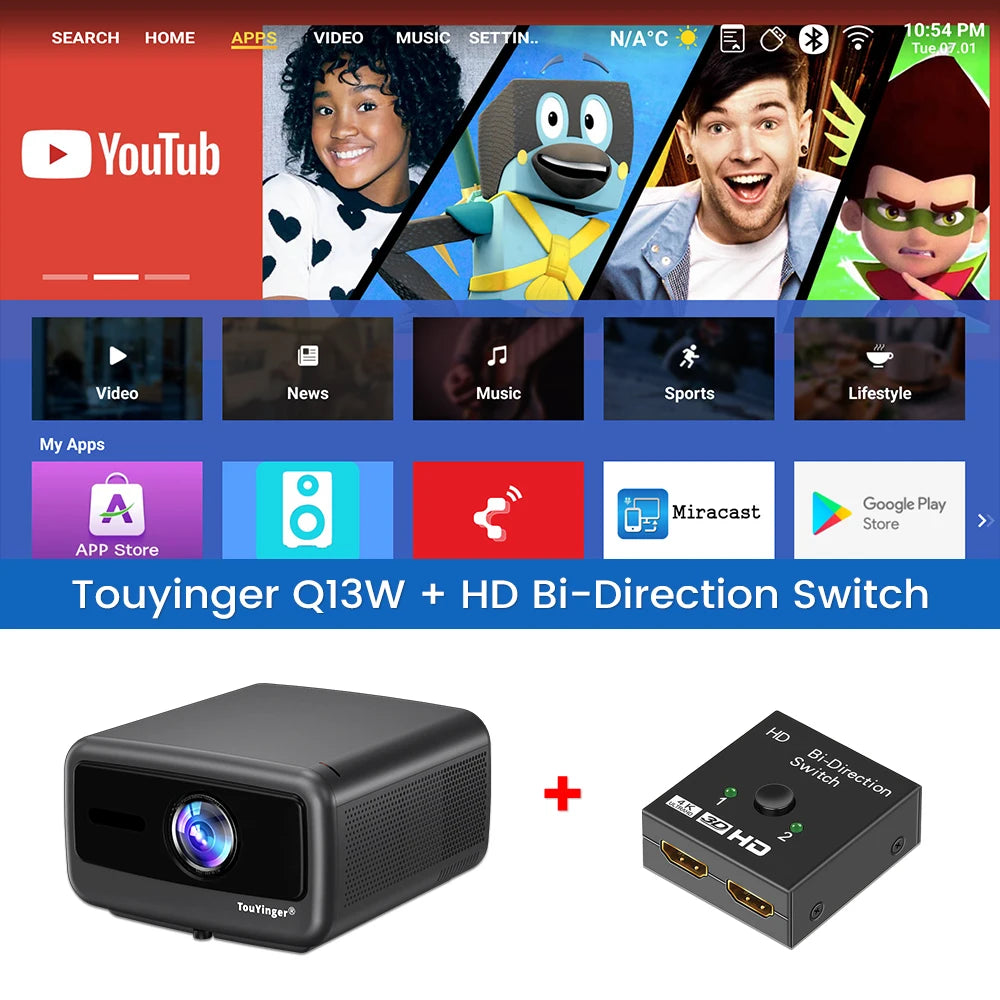 Proyector Touyinger Q13W 3800ANSI Full HD
