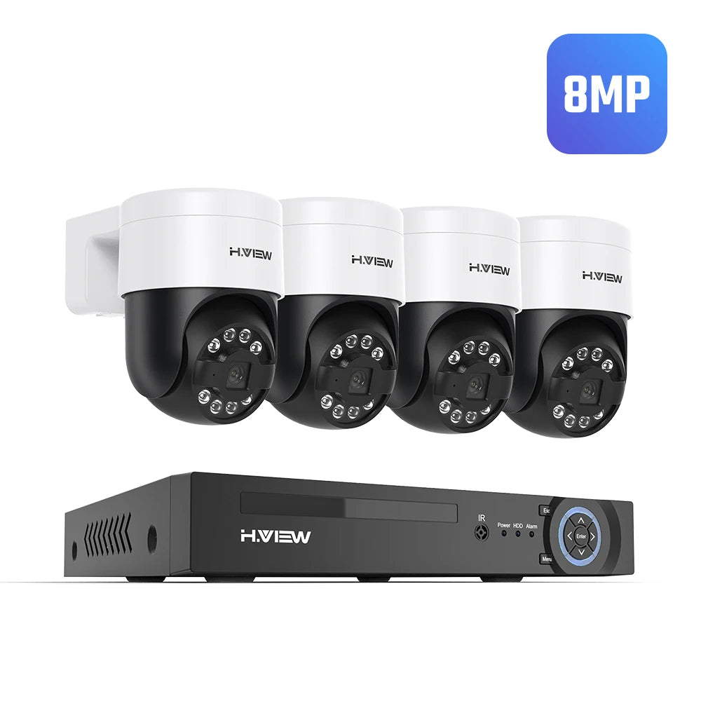 Sistema CCTV PoE con Detección Humana y PTZ H.VIEW