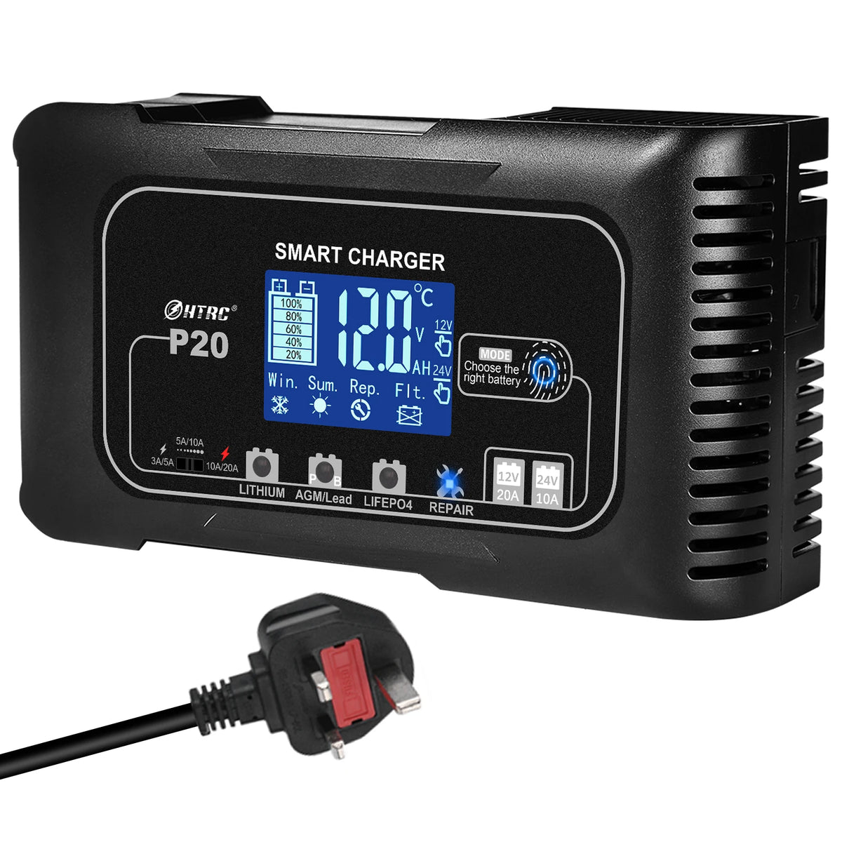 Cargador para Batería de Auto HTRC 12v