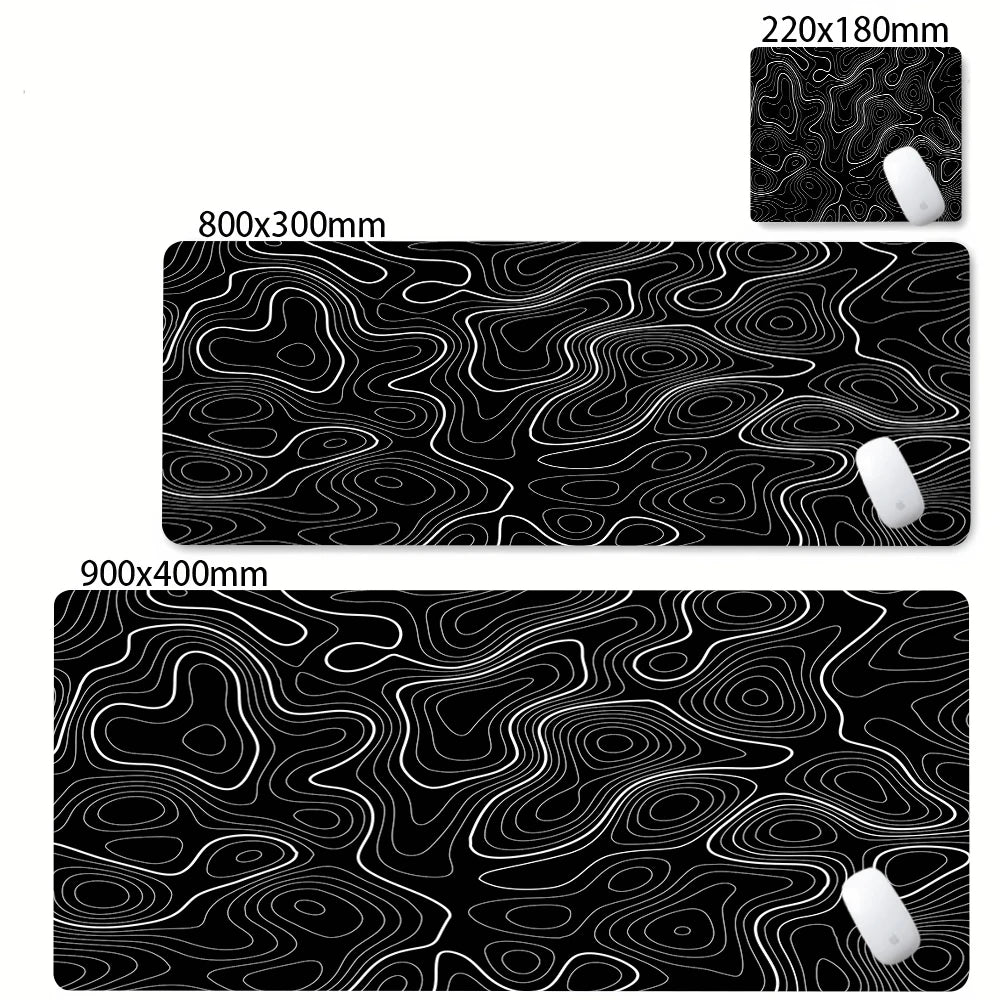 XXL Desk Mat Black And White Strata Liquid Mousepad