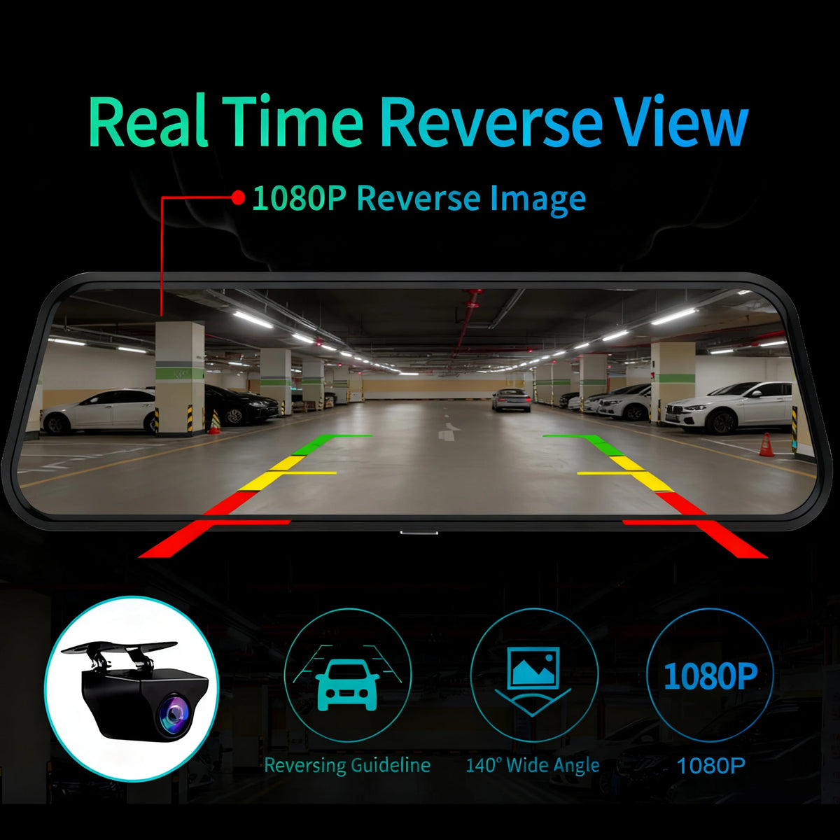 Dash Cam Acceo 4K Espejo Wireless CarPlay Android Auto